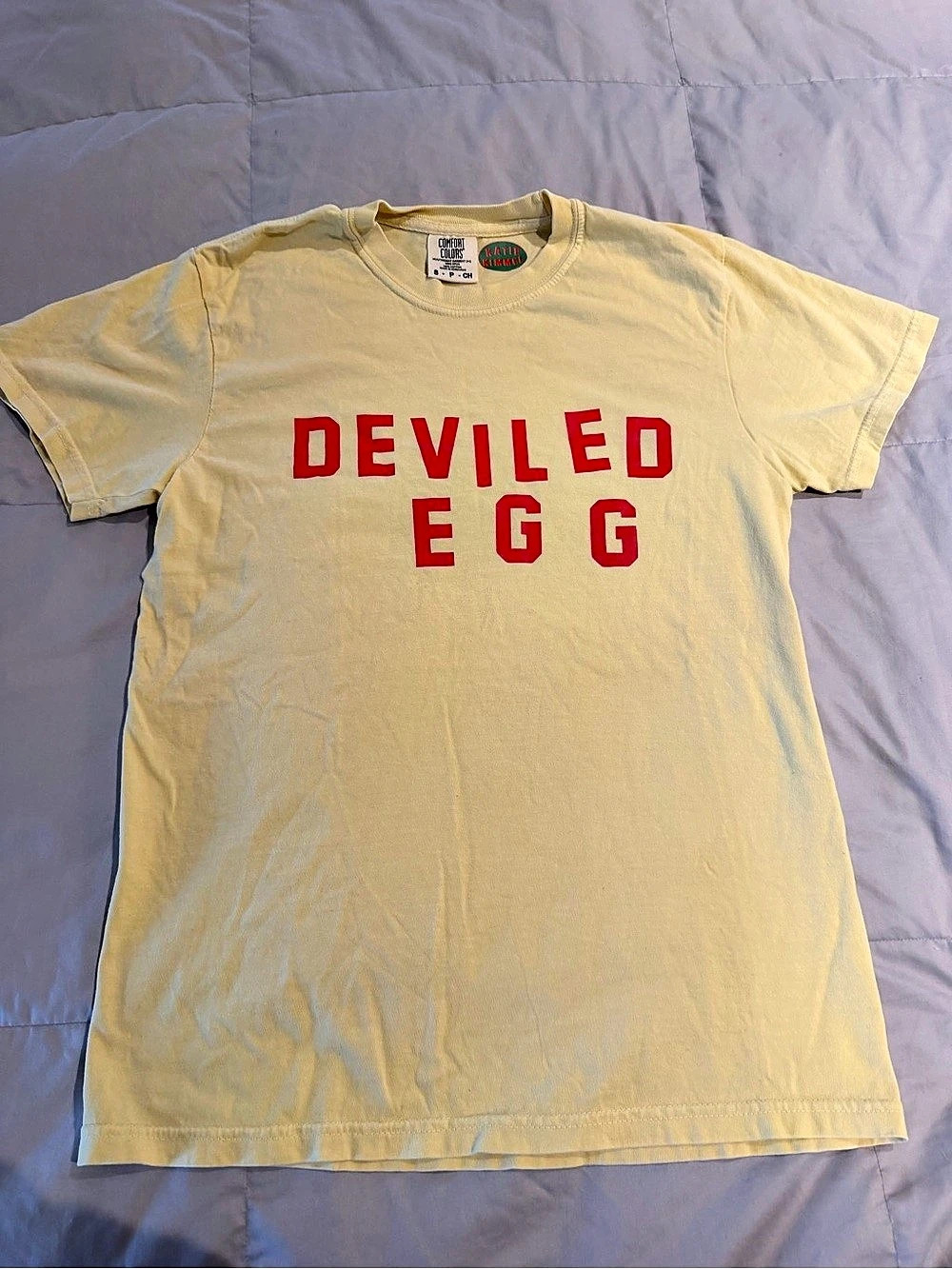 Katie Kimmel Graphic Tee in Yellow & Red, Small